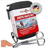 Mobile Aid Erste Hilfe Set Outdoor - Nach DIN 13167 & aus Deutschland - 30tlg. First Aid Kit + Notfallbeatmungshilfe & Hydrogelverband - Sport & Reise