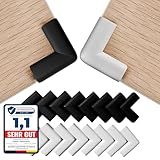 FABIHA® Eckenschutz Kantenschutz Baby, 16 Stück in Schwarz & Weiß für Verschiedene Möbel - Schaumstoff Eckenschutz Selbstklebend - Tischkantenschutz – Stoßschutz für Kinder und ältere Menschen.
