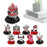 Tuxxjzm Rock-Party-Dekorationen,Rock-and-Roll-Dekorationen - Tischdekoration Rock and Roll | Partydekorationen zum Thema Musik, Rockstar-Partyzubehör, Party-Tischaufsatz, „Born to