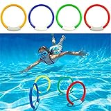 AimdonR Surenhap Klassische Tauchringe, 4-Pack-Tauchspielzeug, Schwimmbad-Spielzeug, Tauchen & Abrufen, EZ-Zupacken mit großem Durchmesser