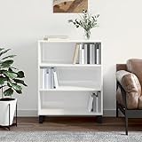 Mokuyary Regalschrank Hochglanz-Weiß 69,5x32,5x90 cm Holzwerkstoff Küchenschrank mit Stauraum, Aufbewahrungsschrank für Küche,Wohnzimmer,Flur