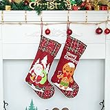 Beyond Your Thoughts Nikolausstiefel zum Befüllen 2er Set Schnee Weihnachtsstrumpf Kamin Christmas Stockings Groß für Kinder Familien 2er Set