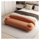 Polsterbank, Polsterbank, moderne Beistellbank, Ottomane, Holzrahmen, Sitzbank für Eingang, Esszimmer, Wohnzimmer, Waschtisch, Hocker, Schlafzimmer, Ottomane (Farbe: Orange, Größe: 180 x 55 x 60 °C)