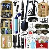 Außen Notfall Survival Kit - Erste Hilfe Set - Survival Ausrüstung - Wasserfilter - Multi-Tool Gear - Geschenke für Männer Camping/Abenteuer/Wandern im Freien
