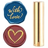 craspire 2 Seitiger Muster Wachssiegelstempel 15mm Mini Mit Liebesherz Massives Messing Hochzeit Valentinstag Vintage Siegelstempel Für Einladungen Umschläge Karten DIY Basteln Geburtstag Dekoratives