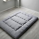 Japanische Bodenmatratze, volle Größe, extra dick, faltbar, Futon-Matratze mit abnehmbarem Bezug, graue Isomatte für Boden, 120 x 200 cm