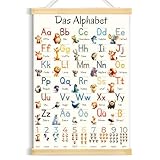 Yezirzax ABC Poster für Kinder, 31x44 cm Buchstaben Lernen Poster, Alphabet Zahlen Poster für Kinder, Buchstaben Grundschrift Geschenk für Kinderzimmer, Kindergarten, Vorschule, Grundschule