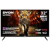 DYON ULTIMAX 32H-TI-W - 32 Zoll (80 cm) HD Smart TV mit Samsung Tizen OS, Triple Tuner (DVB-C/-S2/-T2), Samsung Smart Hub, Prime Video, Netflix, Disney+ [2025]