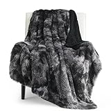 BEDSURE Kuscheldecke Flauschig Decke, Schwarz Sofadecke Warm Sherpa Decke, Felldecke Dicke Decken Couchdecke Flauschige Kunstfelldecke Wohndecke für Couch 130x150 cm