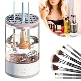 GothicBride Elektrischer Make Up Pinselreiniger Trockner, Make Up Pinselreiniger USB Wiederaufladbare Automatische Tiefenkosmetik Reinigungsgerät Make Up Pinselwerkzeug für Make-up-Pinsel aller Größen