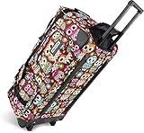 normani Hochwertige robuste Reisetasche mit Rollen Jumbo Big-Travel 80-100 Liter mit bis zu 3 Rollen – Neue Generation Farbe Retro Owl / 100 Liter