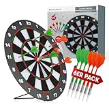 #DoYourDart Kunststoff Freizeit-Dartscheibe 180 Fun| Komplettset | 6 Soft-Dartpfeile mit Kunststoffpitze | Klassisches Dartboard für Einsteiger