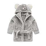 IEUUMLER Children's Hooded Bath Towel Flannel Fleece Pyjamas for Baby Girl Boy Toddler Baby Dressing Gown 0-6 Jahre IE002 (Height:100-110CM(130))