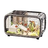 TYUKXJH Freistehendes Fischglas mit Deckel – Tischaquarium 40 x 25,5 cm mit integriertem System, kontrollierte Umgebung für Zierfische, ideal für Innendekoration, Büroräume