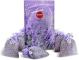 Quertee 10 Lavendel Duftsäckchen Lavendelsäckchen mit französischem Lavendel - Lavendelsäckchen als Mottenschutz gegen Motten im Kleiderschrank - Lavendel Duftsäckchen zum Schlafen und Entspannen (100 g französischer Lavendel)