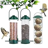 Vogelfutterstation | 3-teiliges Metallgehäuse wetterfest | Vogelfutterstation für den Außenbereich, Eichhörnchen, für Kolibri, Finken, Garten, Terrasse, Balkon, Baum