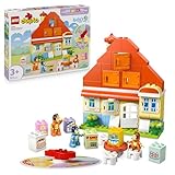 LEGO DUPLO Bluey: Blueys Familienhaus mit Memory-Spiel - Lernspielzeug für Kleinkinder - Inkl. 3 Minifiguren, aufklappbare Fenster und Brettspiel - Geschenk für Jungen & Mädchen ab 3 Jahren - 10459