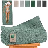 Hausfelder Saunahandtuch 80x 200 cm - Premium 500g/m² Sauna Handtuch groß - Damen und Herren Saunatuch, 100% Baumwolle, Ökotex Zertifiziert (80 x 200 cm Hellgrün)