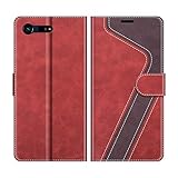 MOBESV Handyhülle für Sony Xperia X Compact Hülle Leder, Sony Xperia X Compact Klapphülle Handytasche Case für Sony Xperia X Compact Handy Hüllen, Rot