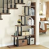 YITAHOME Bücherregal mit 5 Regalen, L-Form, freistehende Leiter, Eck-Bücherregal, moderner minimalistischer Stil, Mehrzweck-Aufbewahrungsregal für Wohnzimmer, Schlafzimmer, Flur, Büro, Schwarz