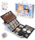 168 teiliges Malset im Aluminium-Kunstkoffer mit Aquarellstiften,Kunstset mit Aquarellstiften,Buntstiften,Farben,Ölpastellen,Mal-und Zeichenbedarf,Großes Zeichenset mit Aufbewahrung für Anfänger