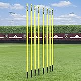 FORZA Slalomstangen – 1,5m oder1,8m sprunghafte Agilität Stangen entweder als 8er-Set oder 16er-Set erhältlich | Federbelastete Traingsstangen (Packung von 8, 1,5 m)