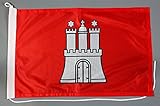 Buddel-Bini Bootsflagge Hamburg 30 x 45 cm in Profiqualität Flagge Motorradflagge