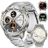 LIGE GPS Smartwatch Herren mit Kompass, 1.43‘’Amoled Smart Watch, 170+ Sport Modi Fitness Tracker, 10ATM/IP68 Smartwatch Wasserdicht Schwimmen, 24/7 Herzfrequenz/Schlafmonitor für Android iOS