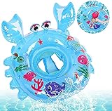 Sweelive Aufblasbarer Schwimmring für Kinder, Neugeborene, Schwimmring für Neugeborene, Schwimmhilfe mit Schwimmsitz, aufblasbar, verstellbar, Schwimmring (blau)