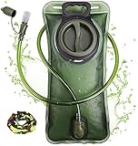 Trinkblase 2 Liter mit auslaufsicherer Wasserreservoir, Military Wasser Aufbewahrung Blase Tasche, BPA-frei Hydration Pack für Wandern Biken Klettern Radfahren Laufen, große Öffnung, isoliert Tube