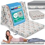 ELONEO Klappmatratze 75x200 cm, 8 cm hoch, Gästematratze klappbar, Faltmatratze, Faltbare Matratze, Bandscheibenwürfel, Reisematratze, Gästebett klappbar, Klappbett waschbar, Regenbogen