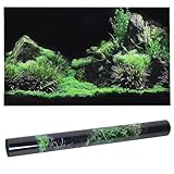 Joyzan Aquarium Poster, Unterwasser Welt Wanddekoration Aufkleber Hintergrund Dekorationen Bilder Photo Rückwand Selbstklebende Wallpaper Dekoratives Meeresboden Wasser Gras PVC Klebstoff Landschaft