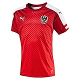 PUMA Kinder Trikot Austria Home Replica Shirt, Red/White, 140