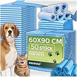 KRUMAD Trainingspads für Hunde, 50 Stück, 6-Schichten, PIPI Matten für Hunde, Trainingsmatte für Welpen, Inkontinenzunterlagen, Wasserdicht, Hunde Zubehör, 60 x 90 cm