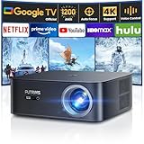 Beamer 4K【1200 ANSI/Google TV】 Netflix Official, Autofokus Trapezkorrektur Smart Beamer WiFi6 Bluetooth, Sprachsteuerung LED Beamer Tageslicht 1080P Full HD 300' für Heimkino/Outdoor Handy Projektor