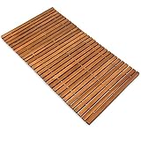 Deuba® Badematte Holz FSC®-zertifiziertes Akazienholz rutschfest Badvorleger Duschmatte Holzduschmatte Badezimmerteppich Dusch Vorleger Stabmuster