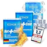 ICEHOF Kühlpads (3x) - Modernstes Soft-Gel, lange Kühldauer - Kühlpack Gel Kühlakku Kühlkissen Kühlkompressen Kälte-Kompresse Kühlkompresse Kühlbeutel Eisbeutel - Gefroren formbar