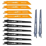 Säbelsägeblatt Set 12tlg, Reciprosägeblätter, Sägeblätter zum Schneiden von Metall, Holz, Holz mit Nägeln, Kunststoff, aus HSS BIM CrV