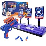Elektrische Zielscheibe für Nerf Gun, Digitales Wertung Ziel mit 1 Spielzeug Pistole, 40 Schaumstofpfeilen, Auto Rücksetzung & Sound, Kinder Waffe Outdoor Spiel, Jungs Geburtstag Geschenke ab 6 Jahre