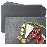 Schieferplatten 6er Set - Ideal zum Servieren 30x20 cm - Wiederverwendbares Servierplatten Platzset