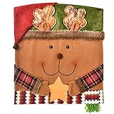 Weihnachts Stuhlrückenbezug, niedlicher Cartoon Weihnachtsmann, Schneemann, Rentier, für Sitz, Schonbezug, Weihnachtskappe, Küche, Esszimmer, Urlaub, festliche Dekoration, Stuhlrückenbezüge nur für