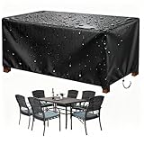 Gartentisch Abdeckung Wasserdicht 265x150x110cm/Länge x Breite x Höhe Abdeckplane Gartenmöbel Winterfest, UV-Beständig Premium 420D Oxford Gewebe Schutzhülle Gartenmöbel für Gartentisch Sitzgruppe