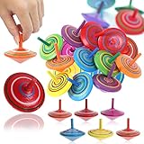 Holzkreisel, 30 Stück Kreisel aus Holz Holzkreisel Spielzeug für den Schreibtisch flache Holzklammern Gyro-Spielzeug für Kinder Geschenk (Bunt)