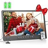 DESOBRY 18-Zoll tragbarer Fernseher mit Freeview, 6000mAh Akku Kleiner Fernseher mit Antenne, 12V Camping TV mit eingebautem Digital DVB/T2 Tuner, unterstützt USB/HDMI/RCA/AV Eingänge