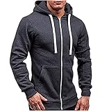 Kapuzenpullover für Herren, langärmelig, mit Kapuze, durchgehender Reißverschluss, Herrenmäntel, Vordertaschen, einfarbig, Tops, atmungsaktive Strickjacke, Jacken für Laufen, Sportbekleidung,