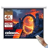 celexon Basic Motor-Leinwand 110' | 200x200 cm 1:1 | elektrische Full-HD 4K Beamer-Leinwand für Heimkino oder Büro-Präsentationen | geeigent zur Deckenmontage oder Wandmontage | inkl. Fernbedienung