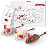 ST.PAWLY® Minz-Mäuse - Katzenspielzeug - Katze Maus - Katzenspielzeug Selbstbeschäftigung - Spielzeugmäuse für Katzen, Katzenminze - Matatabi Stick - Katzenspielzeug Natur