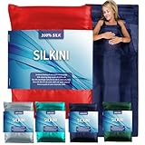 Silkini® - Seidenschlafsack aus 100% Naturseide, Hüttenschlafsack, Inlett, Sommerschlafsack aus echter Seide, rot