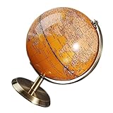Generisch Schreibtischglobus 14cm Retro Drehbar Abs Metall Tischdekoration mit Englischer Beschriftung für Büro Arbeitszimmer Geographie Lernhilfe