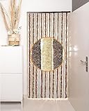 DEFACTO Flauschvorhang Türvorhang (100x200 cm) Chenille Fliegenschutz Insektenschutz Camping 100% Made In Italy - Vielseitig, Leicht Zu Reinigen, Effektiver Sicht- Und Hitzeblocker - (Braun/Beige)